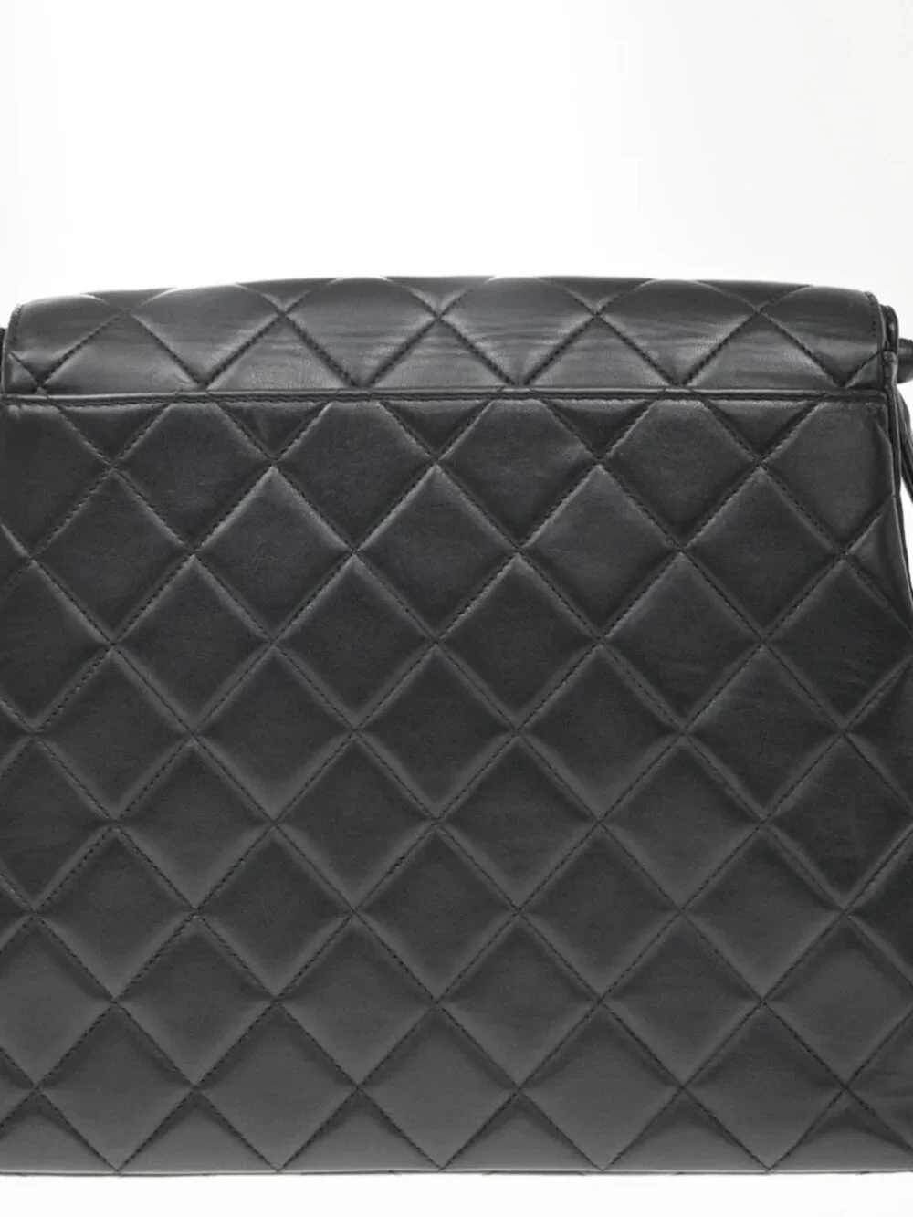 CHANEL CC Logo Matelasse Shoulder Bag Leather Black GHW France Vintage